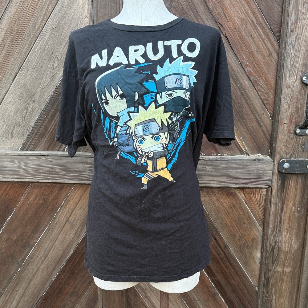 Ripple Junction Naruto Graphic Black T-Shirt XL Unisex Vintage